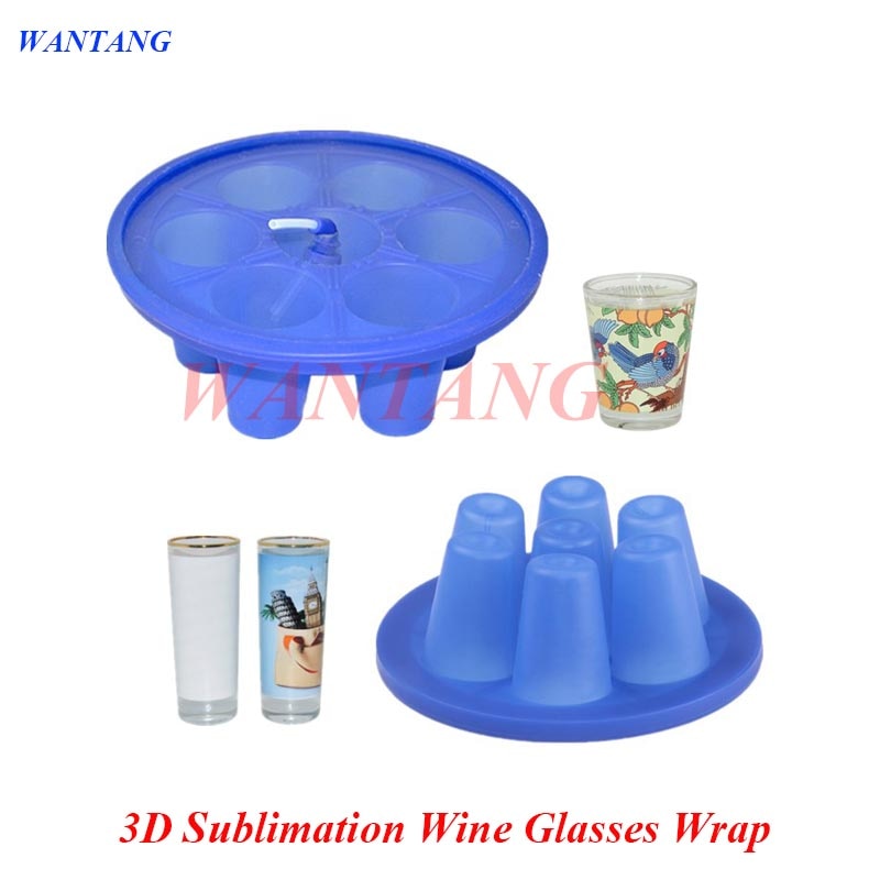  Wtsfwf 7in1Rubber 실리콘 머그잔 클램프 금형 샷 유리 와인 유리 머그잔 포장 3D 승화